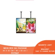 NEON BOX SLIM LED LIGHT BOX Menu Package 2in1 40x50cm (80x50cm) - Menu Display || Stand Light Box ||