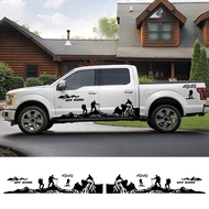 8PCS Car Door Side Body Stickers for Ford Ranger Raptor F150 F-150 Off Road 4X4 Climber Pickup DIY A