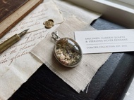 黃綠幽靈水晶吊墜 白銅