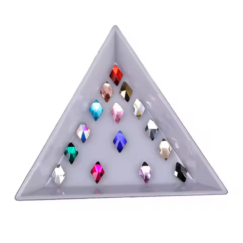 Classics 6*10mm Multiple Sections Rhombus Boutique Flat bottom nail art rhinestones Glass crystal 3D