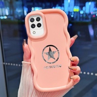 HP Phone Case For Samsung A22 M22 M32 Case Eagle and Star Pattern Macaron Phone Case Handheld Phone 
