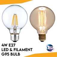 LED BULB 4W G95 LED Edison / Filament Bulb Warmwhite(3000k)