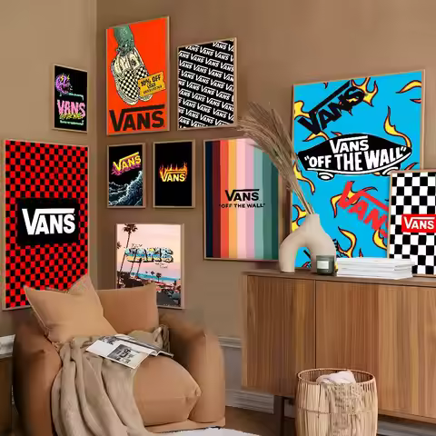 Hot Fashion Trend V-VANS Whitepaper Poster Waterproof Paper Sticker Coffee House Bar Aesthetic Art W