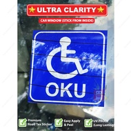 OKU sign sticker, OKU car sign, OKU Windscreen Sticker