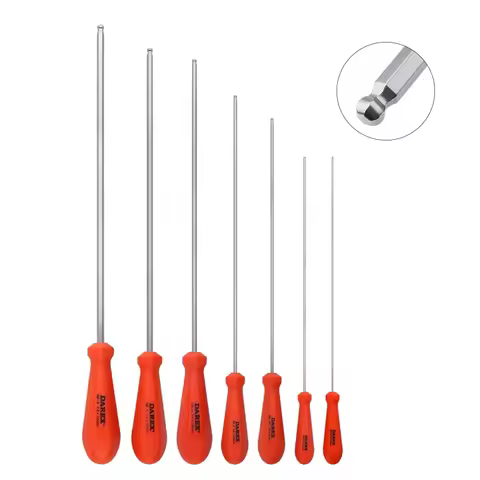 DAREX Ball Head Extended Hexagonal Screwdriver 1.5-6mm CR-V Ball End Hex Screw Driver Hex Key Screw-