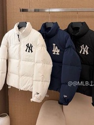 韓國預訂 New Era x MLB NY Yankees 拼色Logo防水立領羽絨外套 3色可選