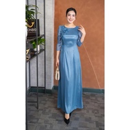 Zonbig middle-aged faux ao dai dress, modernized ao dai for mothers - Y2077