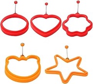5Pcs Silicone Egg Ring Pancake Breakfast Sandwiches Benedict Eggs Cooking Ring Food-grade Non Stick 