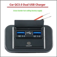 USB Socket Car Charger Fast Charge RV Bus Bus Mobile Phone Dual USB Charger Socket 12-24V Modified D