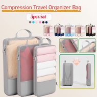 【Ready Stock】Travel Organizer Bag Set of 3 Compression Luggage Organizer Packing Cubes Travel Portab