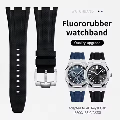 26mm New Fluororubber FKM Watchband For AP Strap Audemars Piguet Wristband 15400 15500 26331 41mm Di
