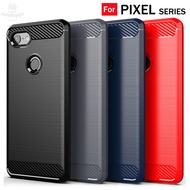 For Google Pixel 9A 2 XL Pixel 4 XL 4A 5A 5G Carbon Fiber Bumper Case Flexible Back Cover