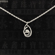 Natural Diamond Necklace 0.37 Ct/J/VVS1/Turning Perfect Matching 0.27 Ct 18K n1551-02