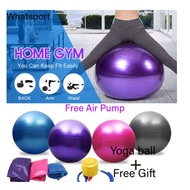 Anti Burst Yoga Gym Exercise Ball - 65 75 cm - Free Air Pump - Swiss Stability Workout Balance Ball