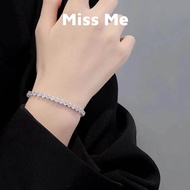 [MissMe] Row Diamond Bracelet Full Diamond Bracelet Crystal Zircon Bracelet High-End Bracelet