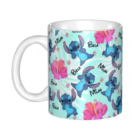 Customized Stitch Cartoon Anime Manga Coffee Mug DIY Ceramic Milk Tea Cup