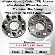 5 x 114.3 Hub Centric Wheel Spacers Honda Civic FB FC FD FE Forged Aluminium Spacer 15mm 20mm 25mm (