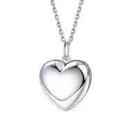 Sterling Silver Heart Locket Necklace for Women, Dainty Cute Small Heart Locket Pendant in Gold/Rose