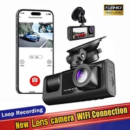 Car DVR WIFI 3-Lens Video Recorder IPS FHD 1080P Auto Camera Dashcam Camcorder Registrator 24H Parki