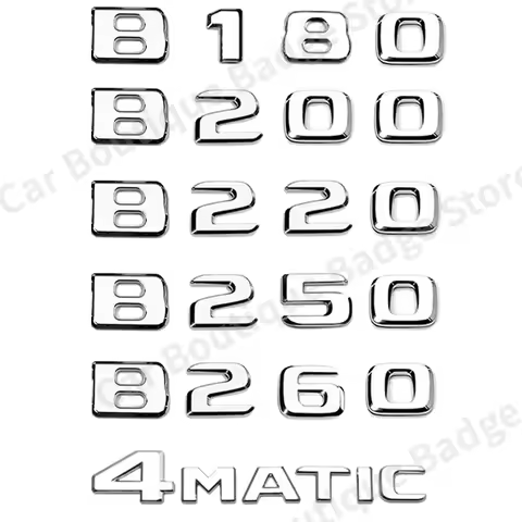 ABS 3D Car Trunk Letters Logo Badge Emblem Decals Sticker For Mercedes Benz W245 W246 W242 B Class B