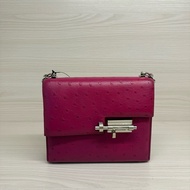 Hermes verrou mini手槍包 L3木槿紫鴕鳥皮銀釦 C刻