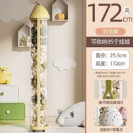 毛絨玩具娃娃收納桶透明pet玩偶收納圓柱形娃娃桶置 物桶帶蓋