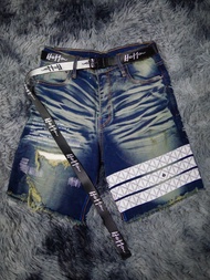 Holdem Denim style White Monogram denim shorts Limited collection