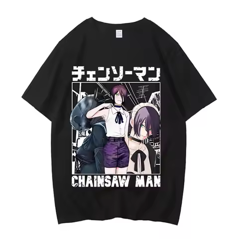 Anime Chainsaw Man Reze T Shirts Kobeni T-shirt Manga Denji Power T Shirt Makima Tops Tees High Qual