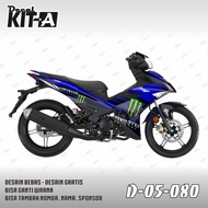 Decal Sticker Stiker Jupiter Mx king 150 Design MOTIF MOTIF MONSTER ENERGY BLUE DARK D-O5-055 O5-080