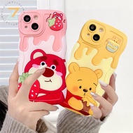 Redmi A1 4G A2 4G Redmi Note 12 4G Redmi 9A Redmi 9C Redmi 9T Redmi 10C Redmi Note 10 Pro Redmi Note 11 4G Simple Strawberry Bear Silicone Phone Case with Wave Cartoon