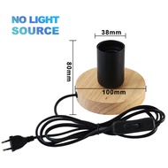Vintage Lamp Holder E27 Socket 85-265V Lampholder LED Lamp Retro Wood Base Napkin Table Desk Lamp Ed
