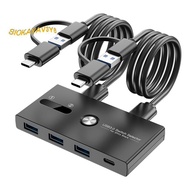 Upgrade TYPE C+USB3.0 Switch 2 in 4 Out Printer Sharer Keyboard and Mouse/Scanner USB C KVM SWITCH