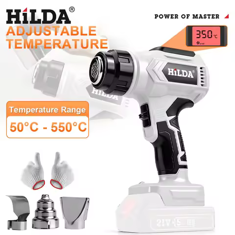 HILDA Heat Handheld Guns with Nozzles Hot Air Gun For 21V Makita Battery Adjustable Temperature and 