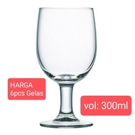 SELL [6PCS] 300ML WINE STEM GLASS (SET OF 6 PCS) COLORADO GOBLET FOOT GLASS/
