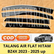 Black Flat Side Visor Gutter with Chrome List BZ4X 2023 2024 2025 2026
