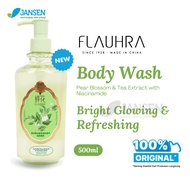 Flauhra Liquid Soap Pear Blossom Tea 500ml By Bee Flower - Sabun Cair Tawon Import Jasmine Tea - Teh