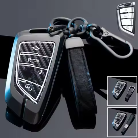 A+ Zinc Alloy Leather Car Key Case Cover For BMW 1 2 3 4 X5 X6 X7 5 6 7 X1 X2 X3 X4