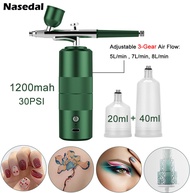 Mini Cordless Airbrush Portable Paint Tool Water Oxygen Injector Face Skin Care Spray Pump USB Recha