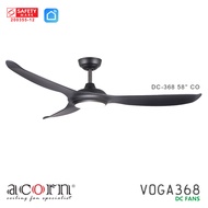Acorn Voga DC-368 | 58 Inch Ceiling Fan | 24W LED Tri-Color | High Performance DC Fan | Anti Corrosion | Complimentary Decorative No Light Cover