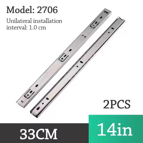 2PCS Smooth Glide Bearing Drawer Slides Two Way Slide 10mm Wide Drawer Rail Hardware Accessories 14"