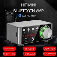 Mini Audio HiFi Bluetooth 5.0 Power Class D Amplifier Tpa3116 Digital Amp 50W*2 Home Audio Car Marine USB/AUX IN