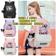 👨‍👩‍👧‍👦MEKIDS👨‍👩‍👧‍👦40cm 46cm Kuromi Primary Secondary School BagPack Girl Beg Galas Sekolah Rendah 