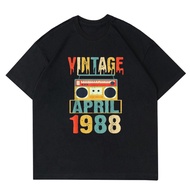 RETRO RADIO T-SHIRT - APRIL 1988 | VINTAGE RETRO RADIO T-SHIRT 1988 | OVERSIZE VINTAGE RADIO MEN'S B