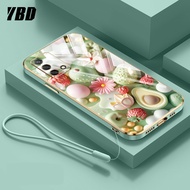 เคส YBD สำหรับ OPPO A74 F19S F19 A95 4G Reno 6 Lite เคสป้องกันกล้องที่แม่นยำสีสันสดใส3D ลายพืชพร้อมฟ