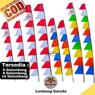 MERAH MATA 10-EYE ZIG ZAG PENDANT 3.4 METER GARUDA RED AND WHITE PENDANT/
