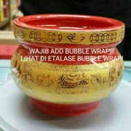 MERAH Hiolo Ceramic Yuan Bao 5" Red Gold