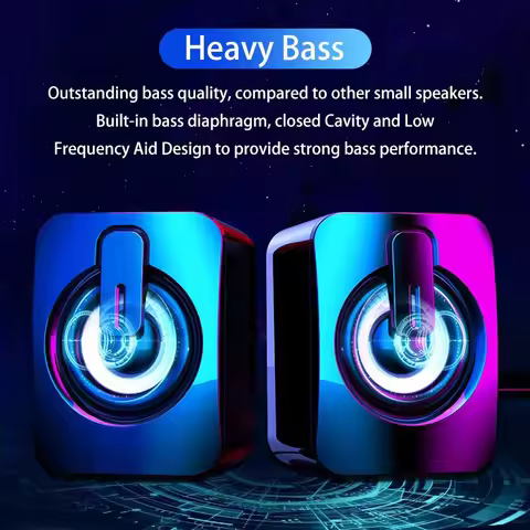 Mini Computer Speaker Stereo Sound With Microphone 3.5mm AUX Cable Home Office Speaker For Desktop N