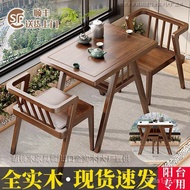 Balcony Small Tea Table Balcony Balcony Chair Table Chair Balcony All Solid Wood Leisure Combination
