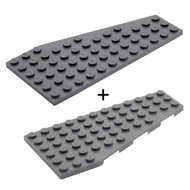COOLPON|This Is LEGO Lego's Parts Dark Gray Wedge Plate 12x6 Right+Left 30356+30355
