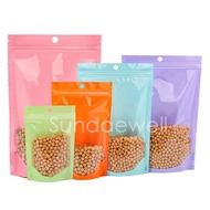 Stand Up Color Clear Front Food Gift Sample Zip-lock Packaging Bag Air-tight Berdiri Plastic 2 muka 